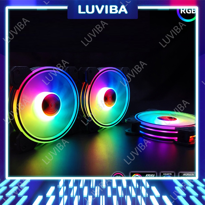 Quạt tản nhiệt Fan led RGB case 12cm hub cpu pc LUVIBA FL01