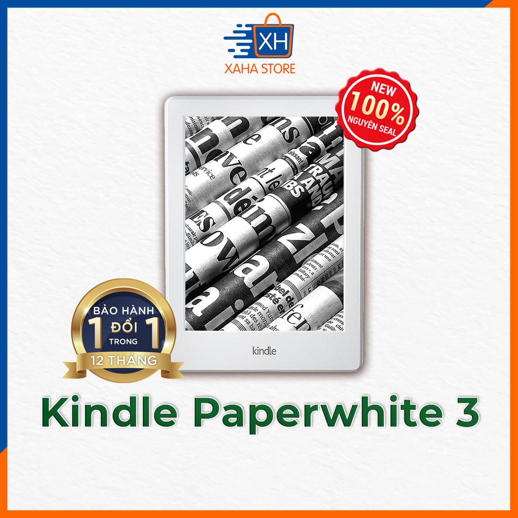 [Mã 151ELSALE hoàn 7% xu đơn 300k] Máy đọc sách Kindle Paperwhite 3 - 7th Generation ⚡️ New 100%, nguyên seal hộp ⚡️ Mua