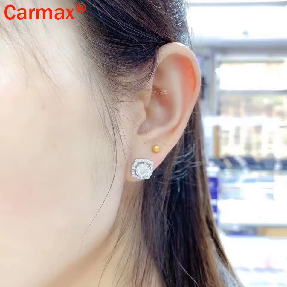 Bông tai hình moissanite thời trang cổ điển độc đáo cho nữ
