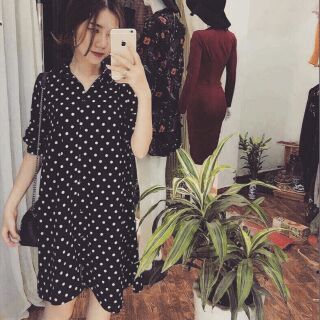 Đầm suông giả sơ-mi