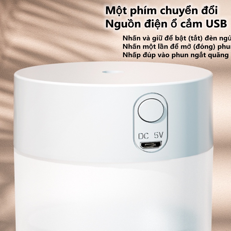 Máy phun sương tạo ẩm có đèn chất lượng cao thiết kế đa năng，Máy tạo ẩm mini