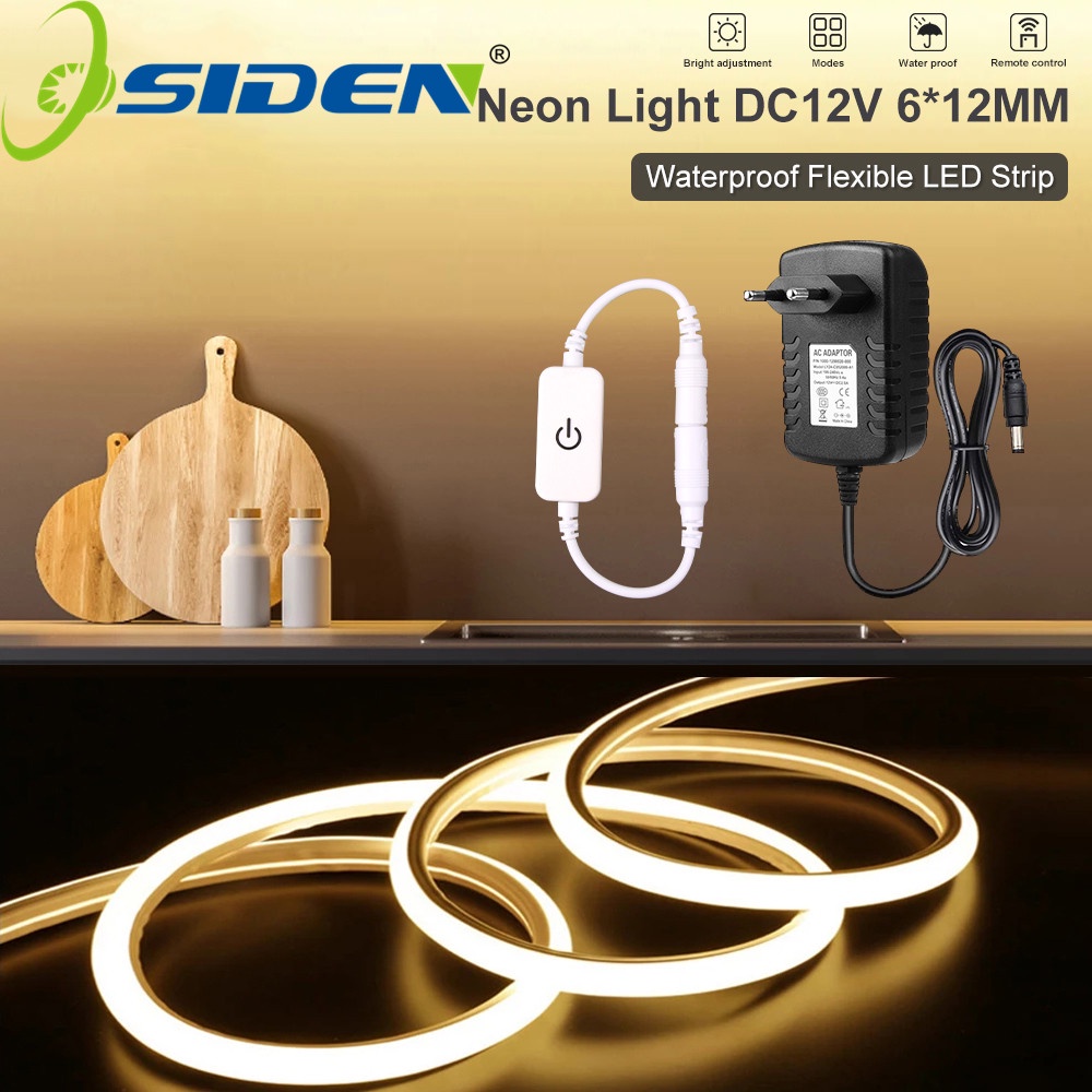 Dải Đèn LED Cảm Biến Chạm Bằng Silicone Linh Hoạt DC12V Trang Trí Nhà Cửa