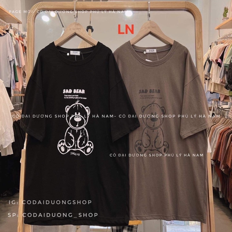 Áo phông gấu SAD BEAR chất su DA6