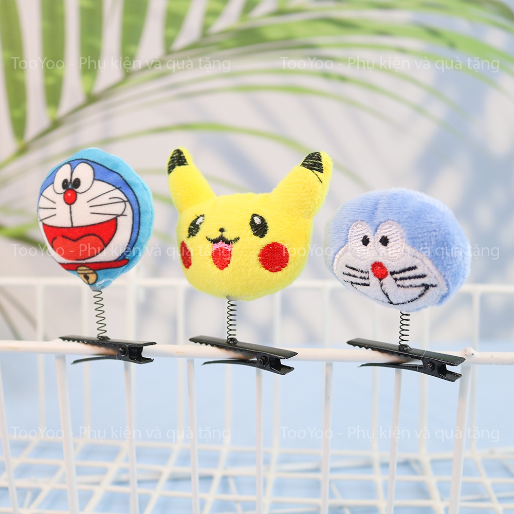 Kẹp tóc lò xo DORAEMON, PIKACHU dễ thương cute ToooYoo BK00076
