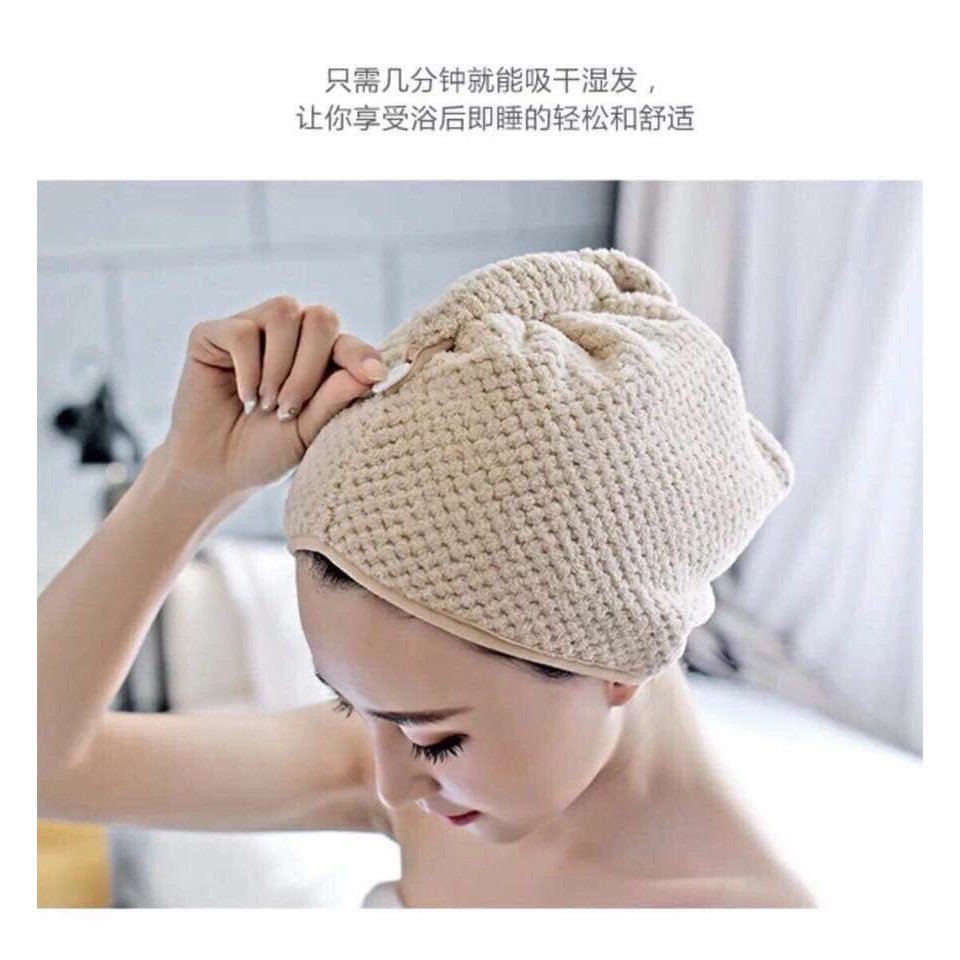 KHĂN Ủ TÓC CÓ ĐƯỜNG VIỀN GIÁ XƯỞNG