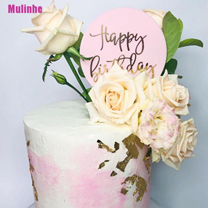 Que Chữ Happy Birthday Cắm Trang Trí Bánh Kem Sáng Tạo