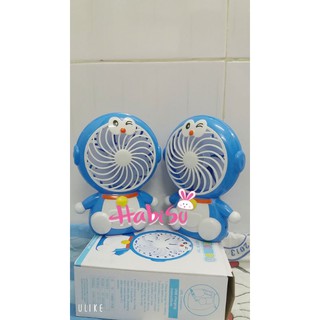 Quạt sạc để bàn có đèn Doremon