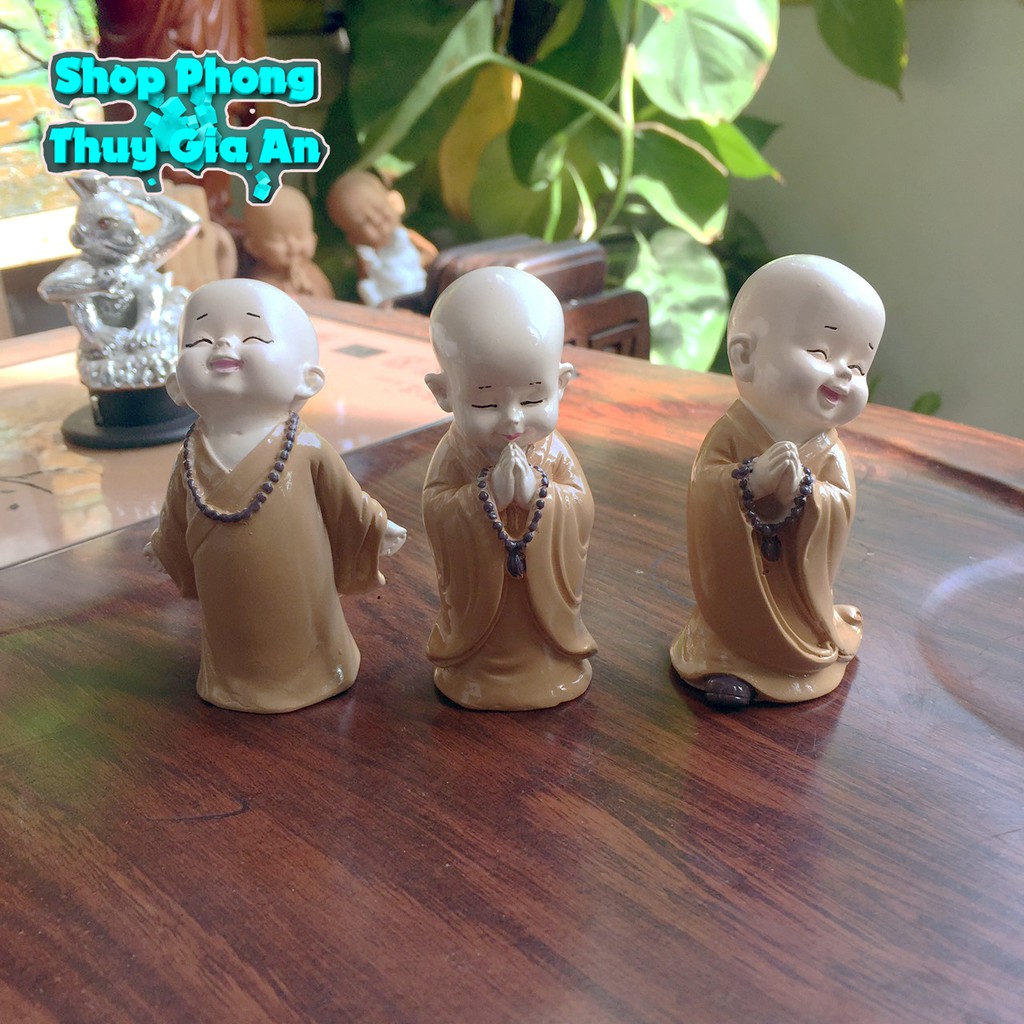 Tượng Chú Tiểu Tam không, Phong Thủy Hàng Thủ công tại Việt Nam, Trang trí Nội Thất, Bể cá, Bàn Làm việc(Bộ 03 tượng)