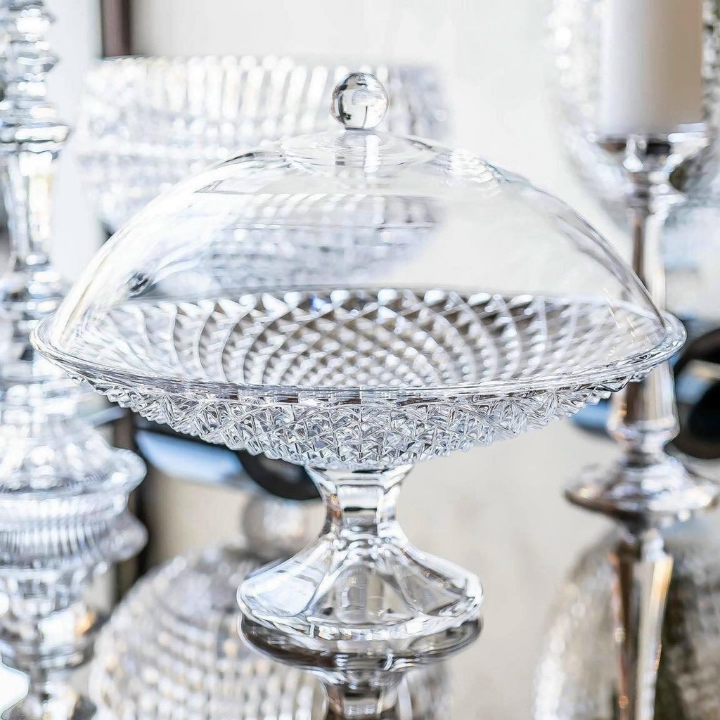 Chân Bồng Phale Cao Cấp Rogaska Diamond Có Nắp ĐK 35cm.- Hàng chính hãng sản xuất tại Séc