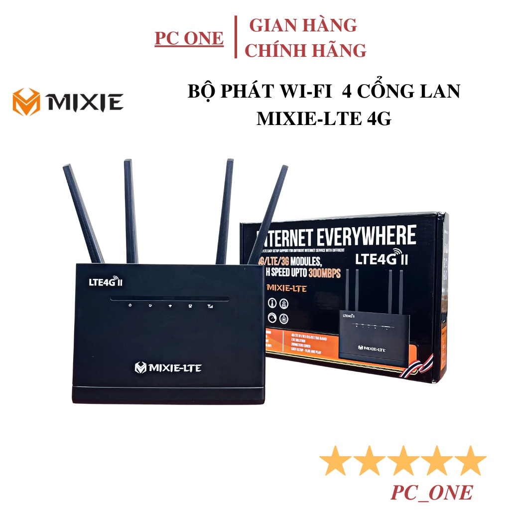 Bộ phát Wi-FI MIXIE-LTE 4G 4 cổng Lan tốc độ 300Mbps - Hàng chính hãng
