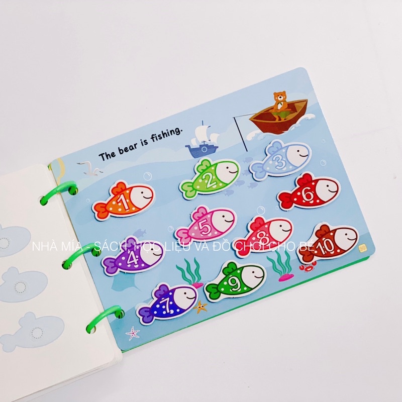 Học liệu bóc dán Montessori 17 chủ đề 34 trang bóc dán nhiều lần, Busy book giáo dục sớm Montessori