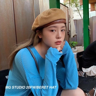 Sản Phẩm Papaya/Siêu Tốt~Mũ Beret Bằng Da Lộn Dễ Phối Đồ Thời Trang Thu Đông Phong Cách Đường Phố Anh Quốc Dành Cho Nữ