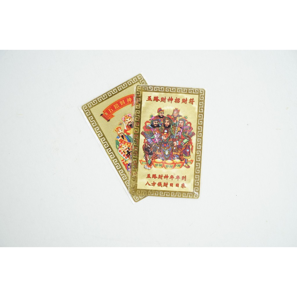 Tấm đồng Ngũ Lộ Thần Tài phù khai vận mở cung tài lộc giàu có - Đồng vàng 8x5cm | BigBuy360 - bigbuy360.vn