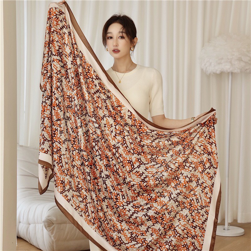 Khăn lụa choàng cổ nữ khổ lớn chất bóng mềm mại size 90x180cm - Mã LA044