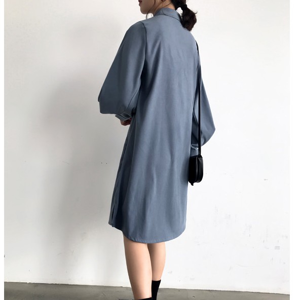 Đầm sơ mi tay phồng phong cách trẻ trung thanh lịch dành cho nữ | BigBuy360 - bigbuy360.vn