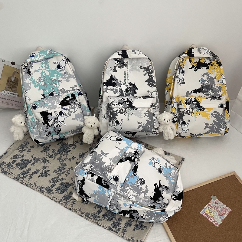 Ba lô đi học YADOU in họa tiết graffiti phong cách Hàn Quốc thời trang