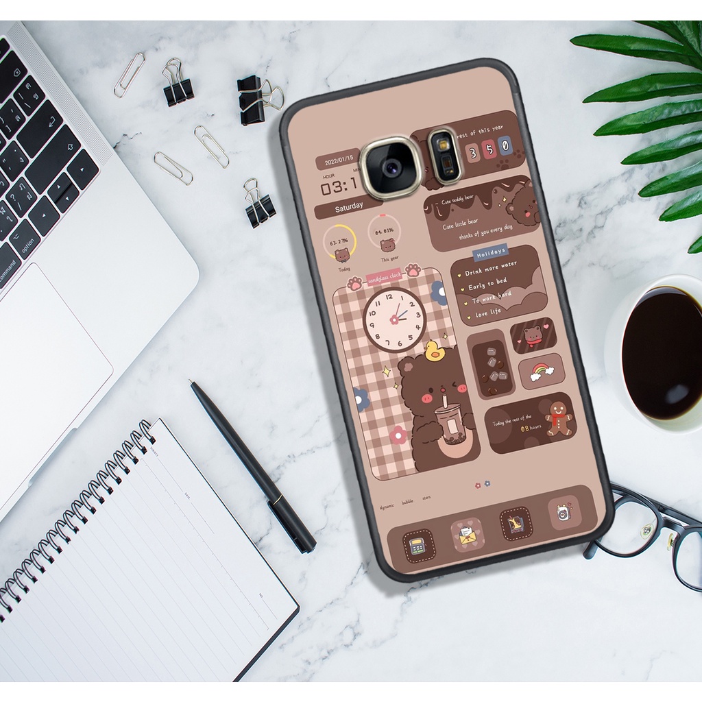 ỐP LƯNG SAMSUNG S6 - S6E - S7 - S7E , IN HÌNH GẤU NÂU CHOCOLATE ĐÁNG YÊU.
