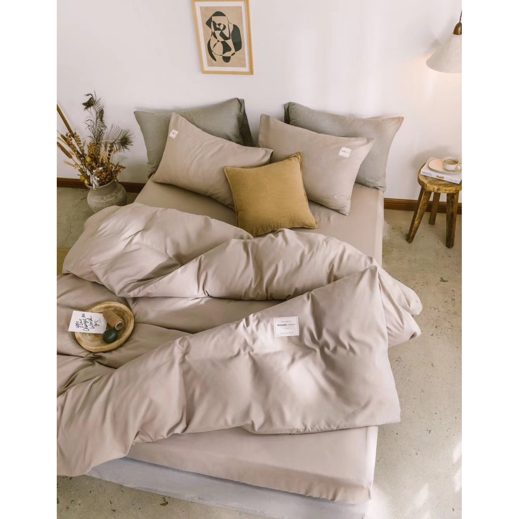 Bộ chăn ga cotton Tici cao cấp phong cách Hàn Quốc đủ size đủ màu (không kèm ruột) - Méo Decor | BigBuy360 - bigbuy360.vn