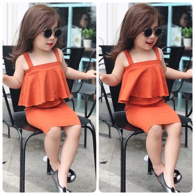 Freeship 99k TQ_Set váy body bé gái