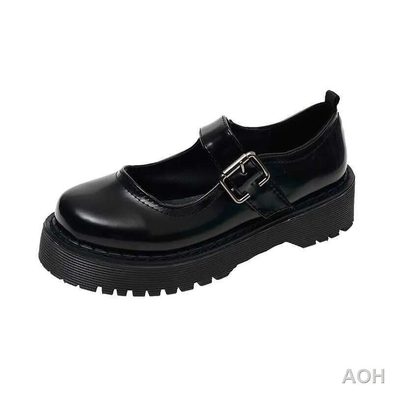 Size 31-45 Mary Jane giày da nhỏ mũi tròn đế dày kiểu Anh