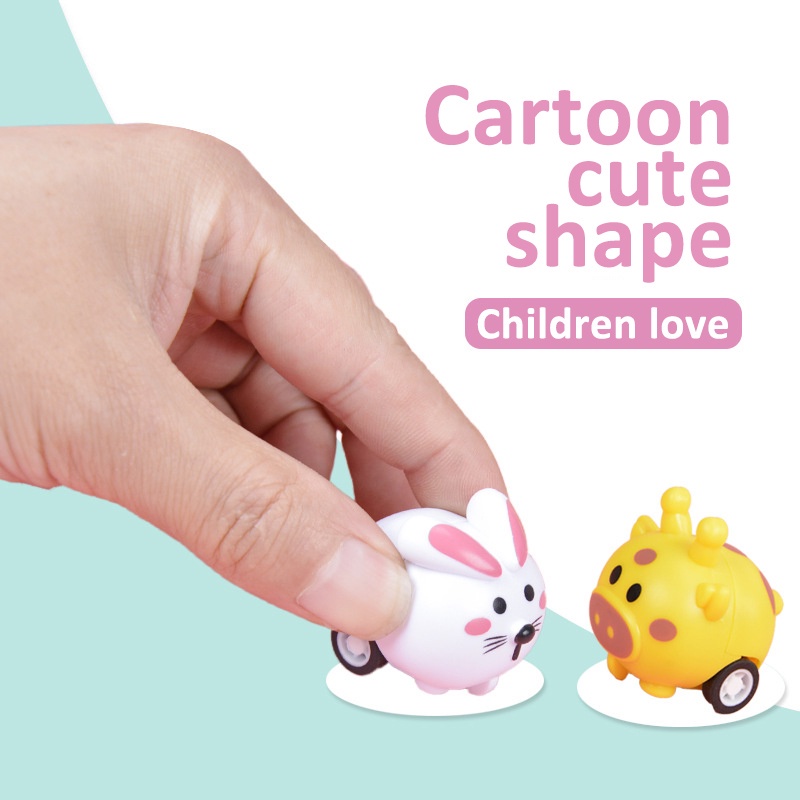 SEASUN TOY Mô hình xe đồ chơi mini  thiết kế hình động vật hoạt hình dễ thương cho bé