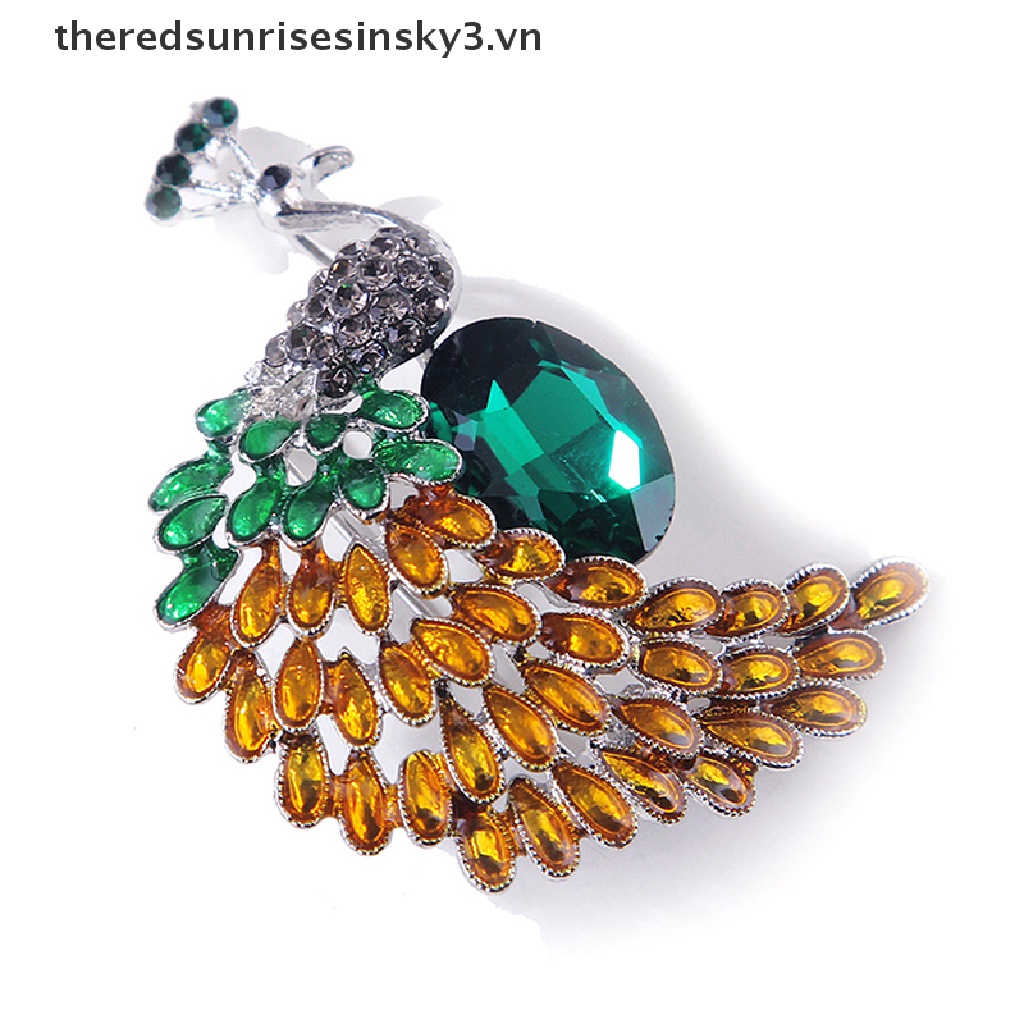 Ghim Cài Áo Hình Con Công Đính Đá Sang Trọng