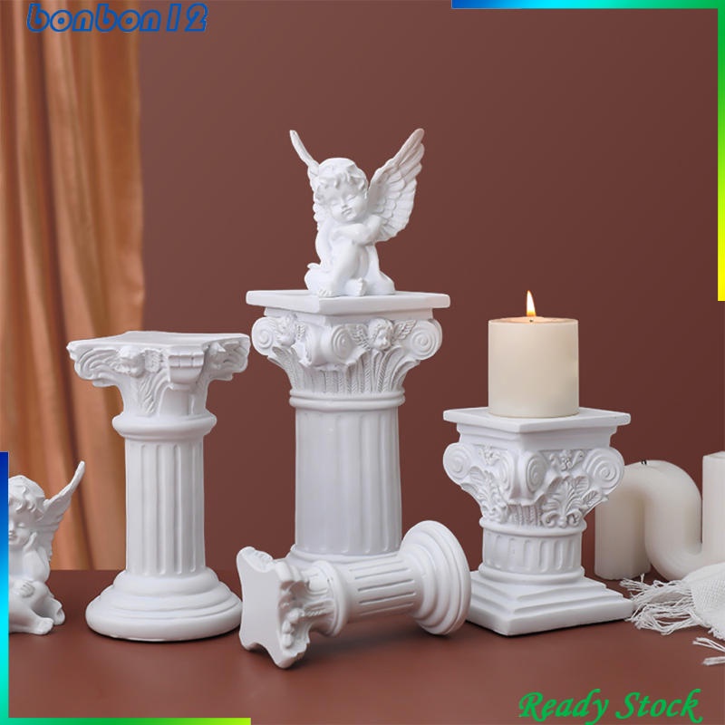 Cột trụ tượng la mã bằng nhựa resin dùng trang trí phòng khách tại nhà