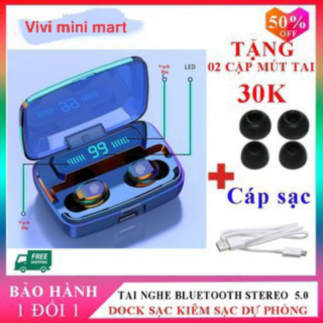 (BAO TEST 15 NGÀY) TAI NGHE BLUTOOTH F9 - V 5.0 CẢM ỨNG VÂN TAY