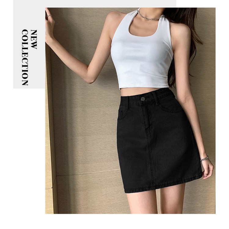 chân váy jean Lưng Cao Co Giãn Phối Túi Màu Xanh Dương / Đen / Xanh Dương Nhạt Thời Trang Mùa Hè Cho Nữ Xssl 2xl 3xl | BigBuy360 - bigbuy360.vn