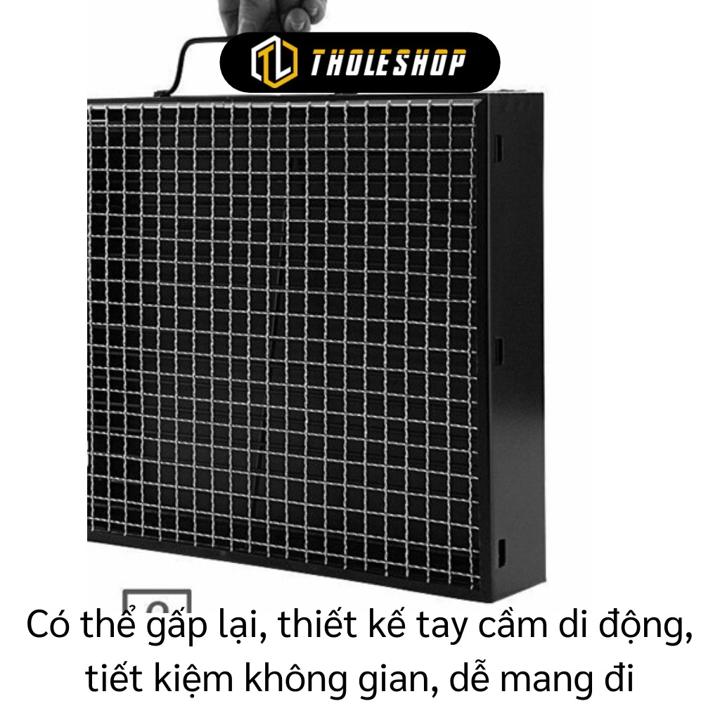 [SGD] Bếp Nướng Than - Bếp Than Hoa Vuông Ngoài Trời Không Khói, Có Khay Chứa Mỡ, Gấp Gọn 8289