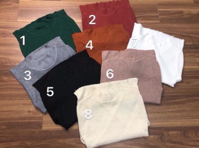 Áo len cổ 3 phân nhiều màu_