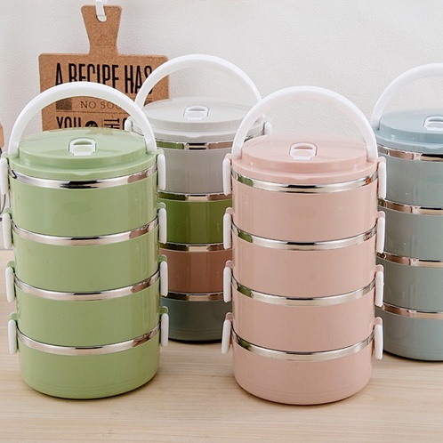 Hộp đưng cơm giữ nhiệt lúa mạch 4 tầng - shop8868