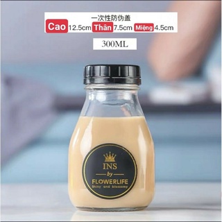Chai thủy tinh vuông lùn nắp nhựa