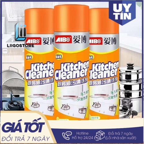 Bình xịt bọt tuyết tẩy rửa siêu sạch mầu cam kitchen cleaner nhà bếp 500ml