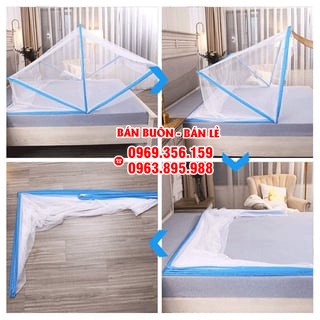 Màn xếp thông minh _màn ngủ chống muỗi cao cấp đủ kích thước 1 m .1.2 m 1.4 m 1.6 m 1.8 m 2.2 m