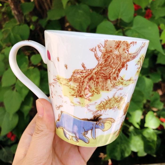 Cốc Sứ Uống Cà Phê In Hình Chú Lừa / Gấu Pooh Dễ Thương Dùng Làm Quà Tặng