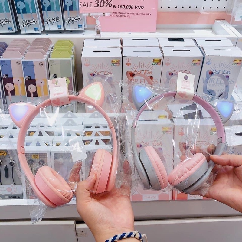 Tai nghe bluetooth tai mèo xinh xắn