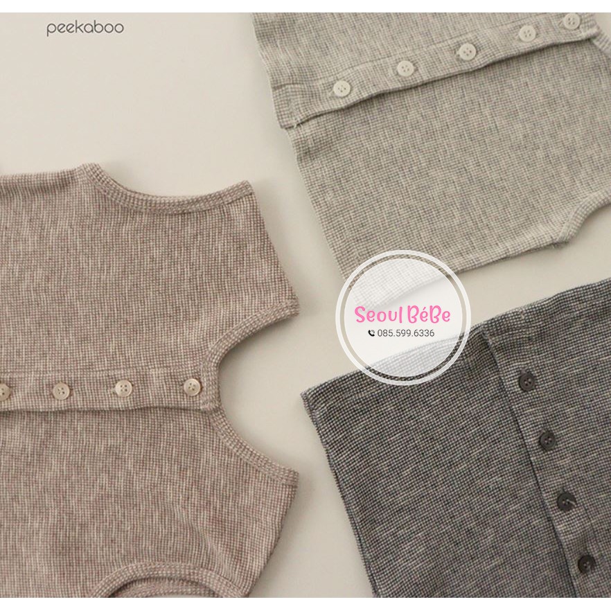 Bộ sát nách Mizz bst Peekaboo baby size chất mềm đẹp phù hợp với mùa hè năng động cho bé yêu, made in Korea