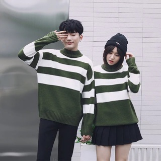 Áo len đôi kẻ ngang - Hàng đẹp - Quảng Châu Loại 1