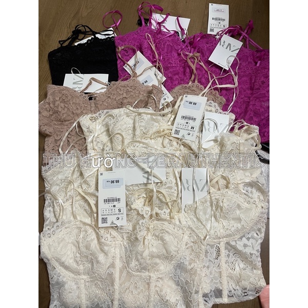 CÓ SẴN - ÁO CORSET BRA ĐEN / BE ZARA AUTH S M