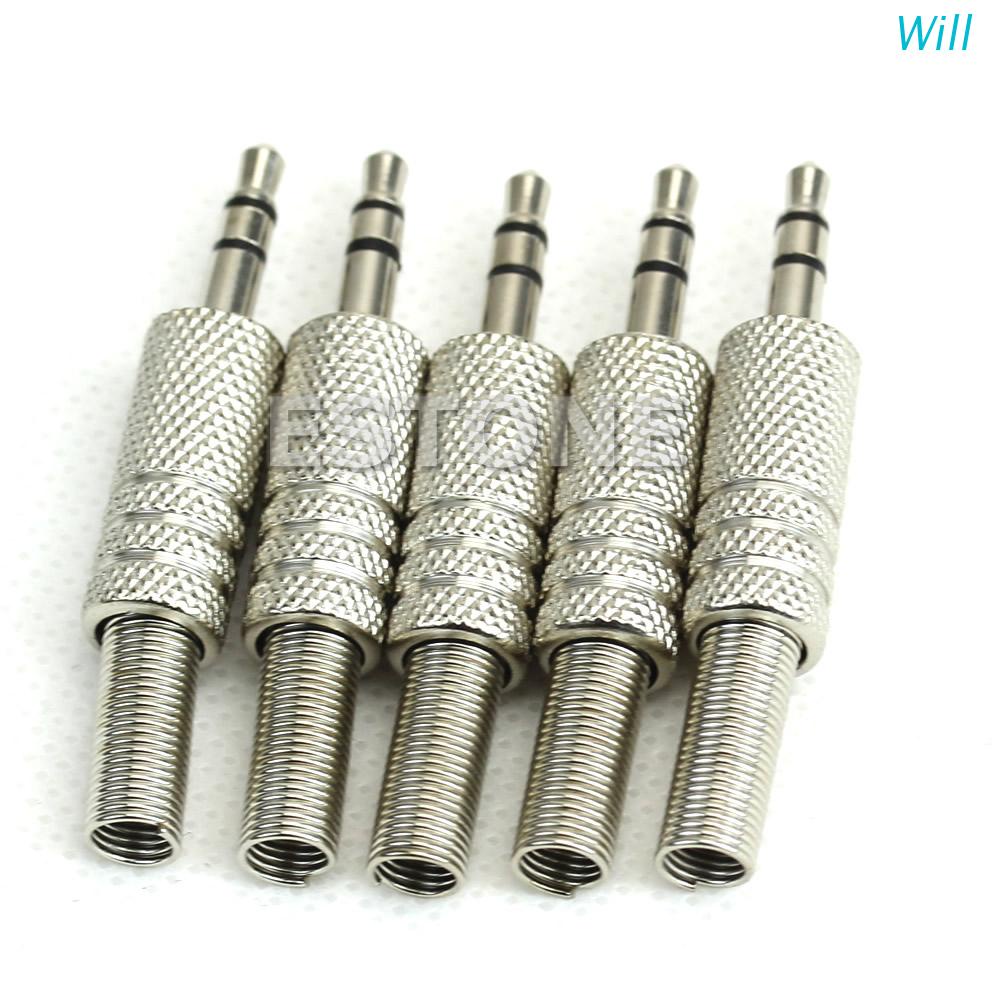 Set 5 Đầu Nối Jack Âm Thanh 3.5mm 1/8&quot; Tiện Dụng