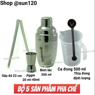 Bộ 5 sản phẩm định lượng pha chế trà sữa cocktail trà sữa inox chuẩn xác