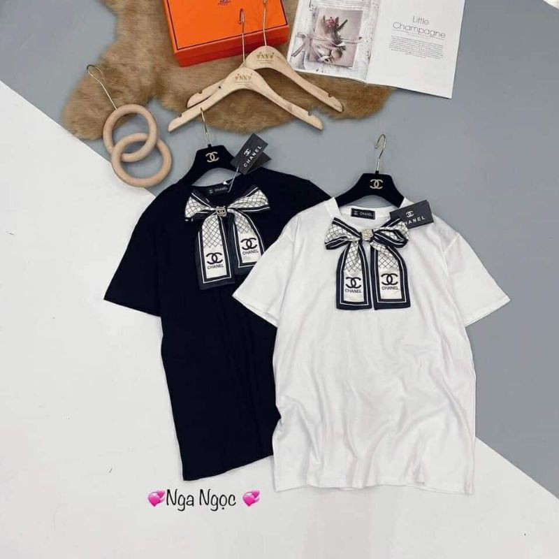 Áo thun nơ 💥 SIÊU XINH 💥 áo cộc tay nữ thiết kế mới nhất, chất mềm mại, mặc thoáng mát | BigBuy360 - bigbuy360.vn