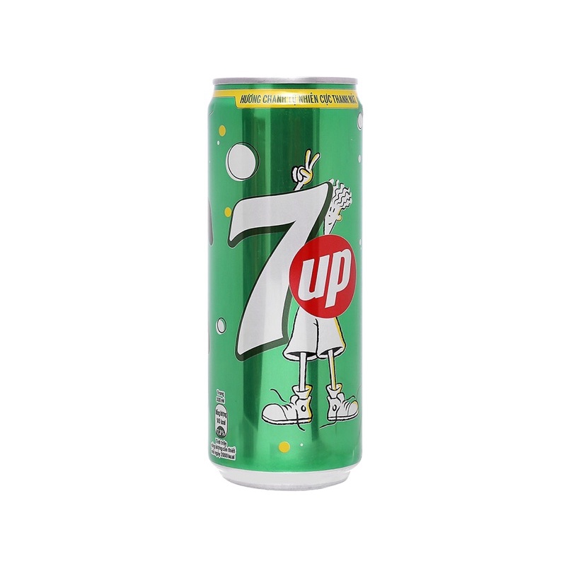 1 lon Nước ngọt có gas giải khát 7Up vị chanh 320ml