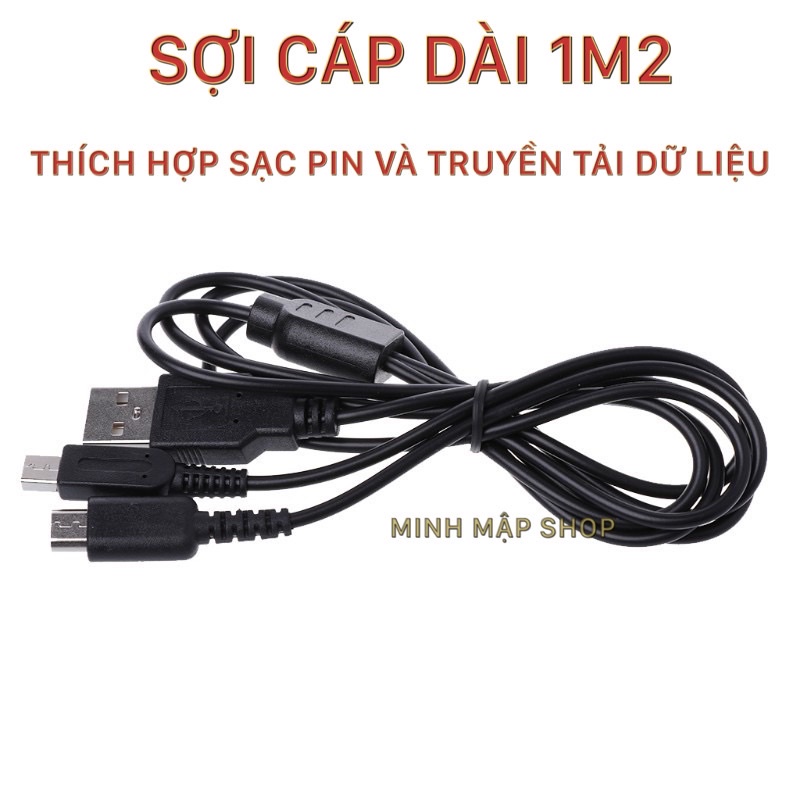 Cáp sạc 2 in 1 dành cho máy game DS lite,Dsi,3Ds,Ndsi L,3Ds XL