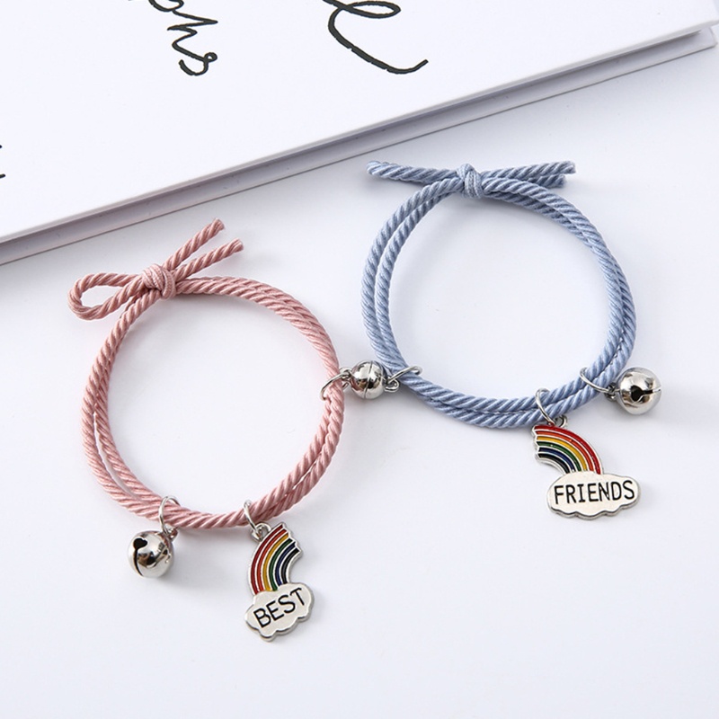 Vòng Đeo Tay Cặp Đôi Từ Tính Màu Cầu Vồng Dễ Điều Chỉnh