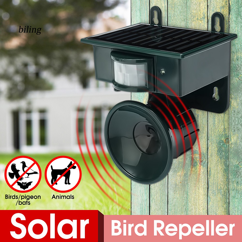 ✿yyyp✿-Ultrasonic Outdoor Solar Power Animal Bird Pigeon Cat Dog Fox Repeller Scarer