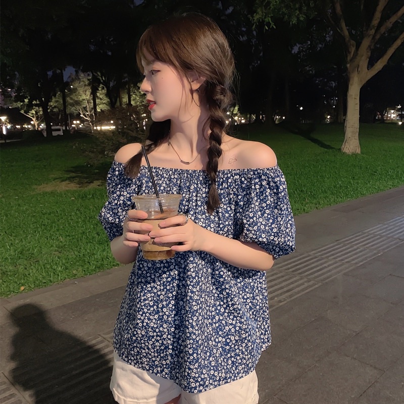 Áo hoa nhí trễ vai