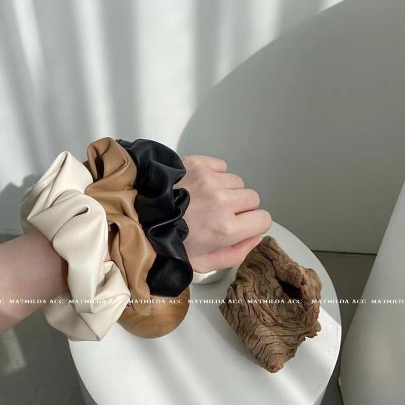 Dây Buộc Tóc Bằng Da Cỡ Lớn Phong Cách Cổ Điển Chất Lượng Cao