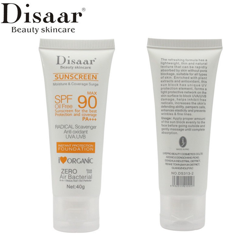 Kem Chống Nắng Disaar Spf90++ Lâu Trôi Chống Thấm Nước Hỗ Trợ Kiềm Dầu Che Khuyết Điểm Tiện Dụng
